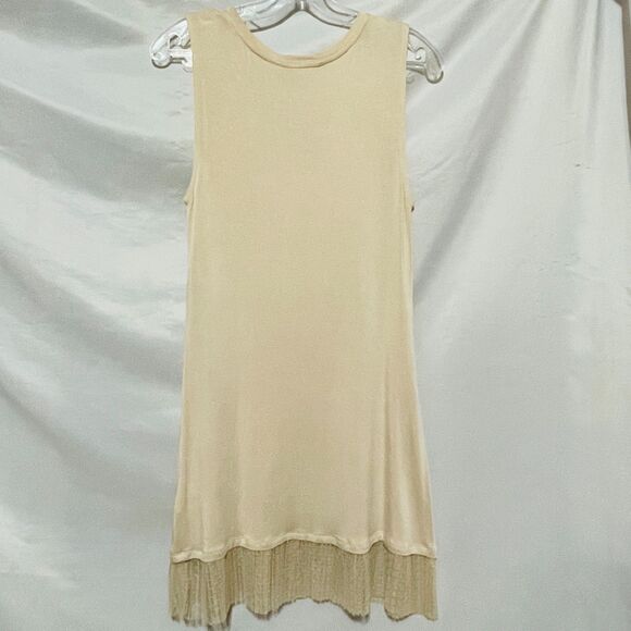 2 Coquette Extra Long Knit Tank Top Shirt Dress Lace Extender Small LOGO Layers - Picture 4 of 15